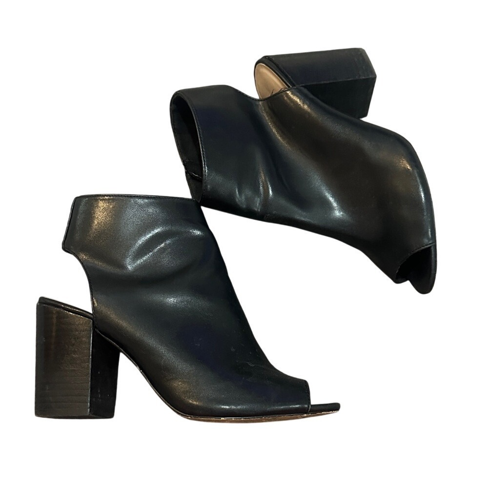 Aldo Black Heeled Peep-Toe Boots